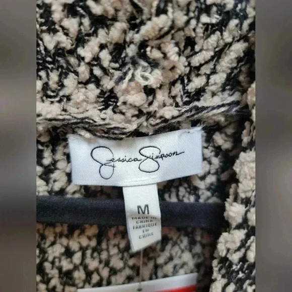 Jessica Simpson Cowl Neck Long Sleeve Textured Stretch Sweater Size Medium - Picture 3 of 3